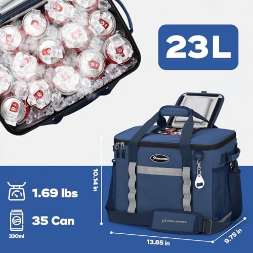 Maelstrom Soft Cooler Bag,Collapsible Soft Sided Cooler,24/30/60/75 Cans Beach Cooler,Ice Chest,Large Leakproof Camping Cooler,Portable Travel Cooler for Grocery Shopping,Camping,Road Trips