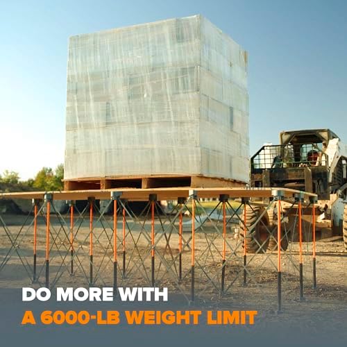 BORA Centipede 30in Folding Work Table Set - No Assembly 15-Strut Collapsible Table 6000lb Weight Limit - 4x8ft Mobile Work Station with Storage Bag, Foldable Work Bench Table - CK15S, Orange