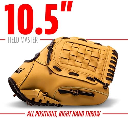 Franklin Sports Baseball + Softball Gloves - Field Master Adult + Youth Baseball + Softball Gloves - Right Hand + Left Hand Gloves - Infield + Outfield Mitts - Multiple Sizes + Colors