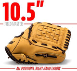 Franklin Sports Baseball + Softball Gloves - Field Master Adult + Youth Baseball + Softball Gloves - Right Hand + Left Hand Gloves - Infield + Outfield Mitts - Multiple Sizes + Colors