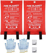Home Emergency Fire Blankets 59“ x 59” Fiberglass Fire Blankets Essential Emergency Fire Blankets for Home and Kitchen 2 Packs