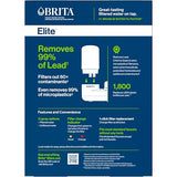 Brita Faucet Mount Water Filter for Sink, Removes 99% of Lead, Elite Filtration System, Includes 1 Replacement Filter, Chrome