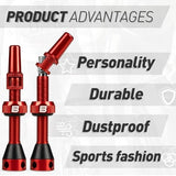 BWSHLF Tubeless Presta Valve Stem 40/44/55/60/65/70/80/100 mm, Super Light Alloy Presta Valve Stem Kit with Valve Core Remover Tool and Valve Stem Caps - Multiple Color and Size Options(Pair)