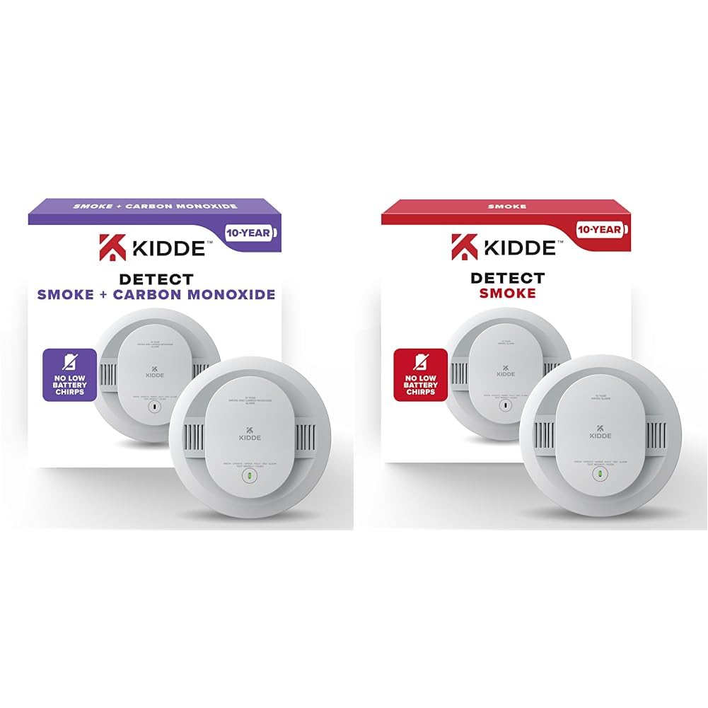 Kidde Smoke & Carbon Monoxide Detector with Smoke Detector, 10-Year Battery Powered Bundle
