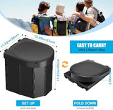 Portable Camping Toilet, Folding Toilet for Adults with Lid and Retractable Toilet Paper Holder, Waterproof Porta Potty with Carry Bag and Disposible Liners for Camping, Hiking, RV Travel