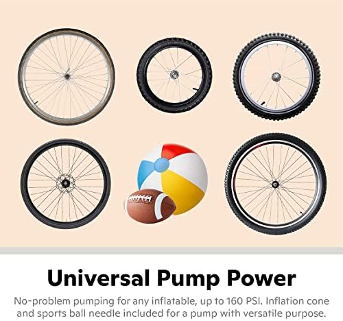 Schwinn Basic and Air Center Floor Bike Pump, Up to 120 Max PSI, Dual Head Fits Schrader and Presta Valve Types, Easy-to-Carry Portable and Convenient Design, Bicycle Essentials for Easy Road Riding