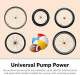 Schwinn Basic and Air Center Floor Bike Pump, Up to 120 Max PSI, Dual Head Fits Schrader and Presta Valve Types, Easy-to-Carry Portable and Convenient Design, Bicycle Essentials for Easy Road Riding