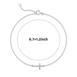 LUCA SMITH Cross Pendant Bracelet - Elegant Jewelry for Men & Women,925 Sterling Silver, Adjustable Chain Stackable Bracelets (silver)