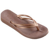 Havaianas Wedge Flip Flops - Casual Summer Wedge Sandals for Women - Cappuccino, 10W - 8M