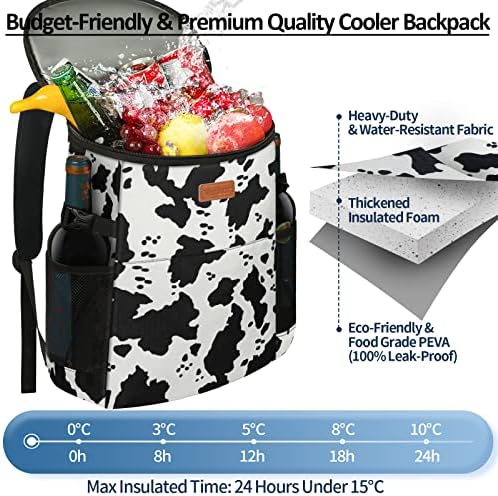 Camping Cooler Backpack 30 Cans, Soft Backpack Coolers Insulated Leak Proof Travel Cooler Bag Waterproof Lunch Picnic Beach Work Trip Thermal Bag Drink Beverage Beer Bag Cooler