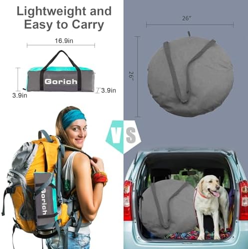 Gorich Beach Tent Sun Shelter for 3/4-5/6-7/8-10 Person with UPF 50＋ UV Protection, Lightweight & Easy Setup Beach Shade Canopy, Portable Beach Shade Tent Beach Cabana