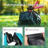Portable Toilet Bags Drawstring 8 Gallon ，Camping Toilet Bags Toilet Trash Bags Leak-Proof, Waste Bags for Camping, Hiking, Traveling,Emergency, Outdoor Activities