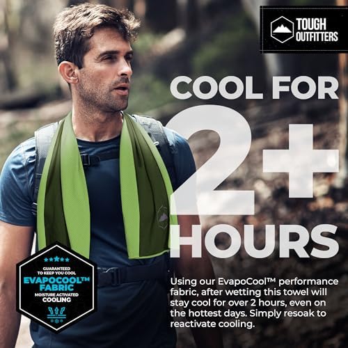 Tough Outdoors Cooling Towel - Cooling Towels for Neck & Face - Ice Wrap & Sweat Rag for Camping Gym Yoga & Sports - Workout Towel for Gym Sweat - Cool Towels for Extreme Heat