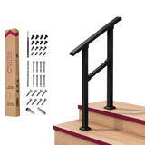 CR Fence & Rail Handrails for Outdoor Steps & Indoor Stair Railing Kit for Seniors, 1-2 Steps Safety Hand Rail for Porch & Deck, with 26" top Rail