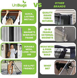 UnBugs Magnetic Screen Door - Fits Doors up to 36 x 82 Inches MAX - Pet & Kid Friendly, Self-Closing - Hands Free Magnet Closure Keeps Bugs Out & Breeze in