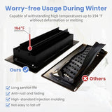 4x10 Inches Heavy Duty Walkable Floor Register Easy Adjust Air Supply Lever Floor Vents - Charlotte Design - Vent Cover for Home Floor - Matte Black