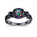 Womens Rings Size 8,Mystic Topaz Gemstone Promise Engagement Wedding Band