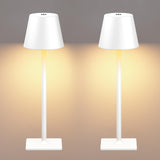 Yogaret White Cordless Table Lamp Set of 2 for Patio Restaurant Home Dinner Kitchen