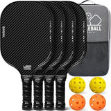 BAGAIL Pickleball Paddles, USAPA Approved Fiberglass Surface Pickleball Set, Lightweight Pickle Ball Rackets with 4 Balls, 1 Bag, Designed in California for Traction and Stability
