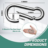 Pixel Panda 3.1&4 Inch Heavy Duty Carabiner Clips Load 1000lbs, 2&4&8Pack Large Snap Hooks for Gym, Outdoor, Swing, Hammock