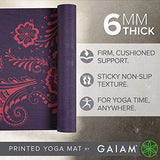 Gaiam Yoga Mat - Premium 6mm Print Extra Thick Non Slip Exercise & Fitness Mat for All Types of Yoga, Pilates & Floor Workouts (68"L x 24"W x 6mm Thick)