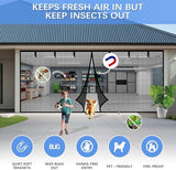 Garage Door Screen for 1 Car Garage 12x8FT, Magnetic Screen Garage with Retractable Fiberglass Mesh and Heavy Duty Weighted Bottom, Easy Assembly & Pass, Hands Free Screen Door Kit