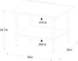 ROCKPOINT Stainless Steel Table for Prep & Work 30x36 Inches, NSF Metal Commercial Kitchen Heavy Duty Table with Adjustable Under Shelf and Table Foot for Restaurant, Home and Hotel