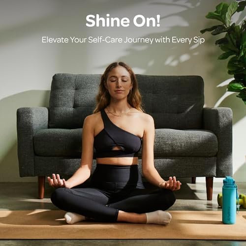 Hydracy Water Bottle with Time Marker -Large BPA Free Water Bottle & No Sweat Sleeve -Leak Proof Gym Bottle with Fruit Infuser Strainer & Times to Drink -Ideal for Fitness Sports & Outdoors