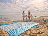 WEKAPO Beach Blanket Sandproof Waterproof, Extra Large Beach Mat, Oversized & Compact Sand Free Mat Quick Drying, Lightweight & Durable with 6 Stakes & 4 Corner Pockets