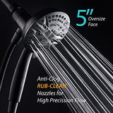 AquaDance New Magnetic Guidance Docking System - High-Pressure 8-setting Handheld Shower Head with Giant 5 inch Face, Magnetic Bracket, Extra-long 72 inch Stainless Steel Hose/Matte Black Finish