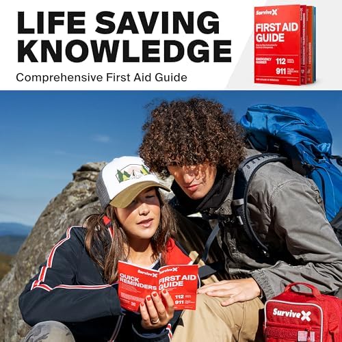 Large First Aid Kit for Car, Travel & Home - Emergency Kit for Hiking, Camping, Backpacking and Outdoors - Includes Zip Stitch Wound Closure Strips - FSA HSA Approved