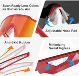 HAAYOT Polarized Sports Sunglasses for Men Women Youth Baseball Cycling Running Softball Biking Glasses 5 Lenses