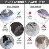 Aqua Elegante High Pressure Shower Head Bronze - Best Pressure Boosting, Wall Mount, Bathroom Showerhead For Low Flow Showers, 2.5 GPM - Oil-Rubbed Bronze