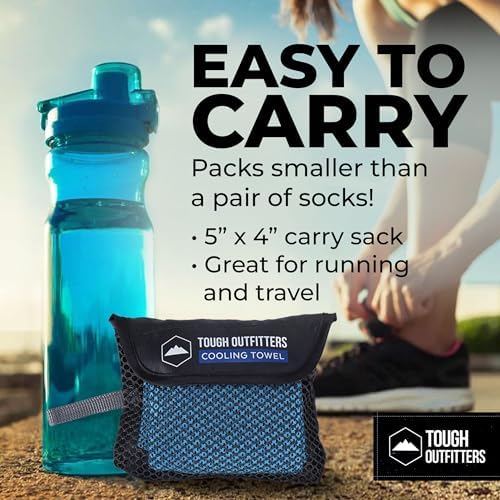 Tough Outdoors Cooling Towel - Cooling Towels for Neck & Face - Ice Wrap & Sweat Rag for Camping Gym Yoga & Sports - Workout Towel for Gym Sweat - Cool Towels for Extreme Heat