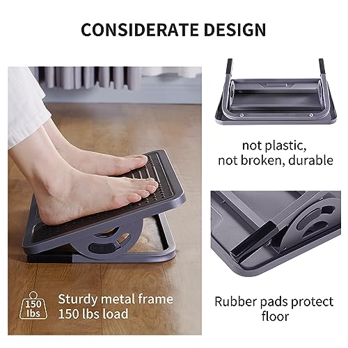 EUREKA ERGONOMIC Tilt Adjustable Footrest, Foot Rest for Under Desk at Work with Massage Surface, Office Foot Rest Under Desk with 20 Degree Tilt No Locking, Metal Frame