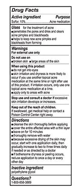 De La Cruz Sulfur Ointment - Cystic Acne Treatment for Face and Body - Daily 10 Min Spot Treatment Mask - Safe and Effective Game Changing Hormonal Acne Treatment that Clears Up Pimples - 2.6 OZ