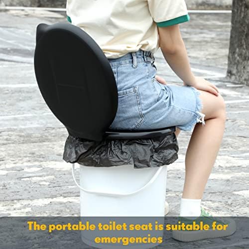 Glenmal 5 Gallon Bucket Toilet Seat with Lid Camping Bucket Toilet Seat with Bags Portable Emergency Lid for Adults Outdoor Luggable Cover for 5 Gallon Accessories