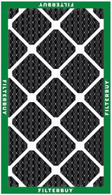 Filterbuy 16x25x1 Air Filter MERV 8 Odor Eliminator (4-Pack), Pleated HVAC AC Furnace Air Filters Replacement with Activated Carbon (Actual Size: 15.50 x 24.50 x 0.75 Inches)