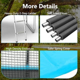 AOTOB 8FT 10FT 12FT 14 FT 15FT Trampoline with Safety Enclosure Net，Outdoor Trampoline with Basketball Hoop, Heavy Duty Jumping Mat and Spring Cover Padding for Kids and Adults, Storage Bag and Ladder