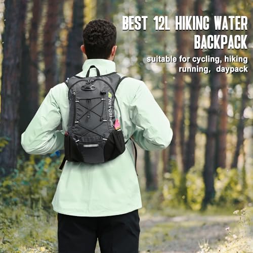 Lightweight Hydration Backpack, Running Backpack with 2L Water Bladder, Hydro Water Daypack for Cycling Hiking Rave for Men Women