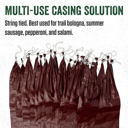 LEM Products Mahogany Fibrous Casings, 2 ½ Inches x 20 Inches, Non-Edible Sausage Casings, Stuffs Approximately 3 Pounds Per Casing, Great for Summer Sausage, Pepperoni, and Salami, 25 Count Pack