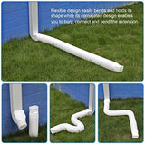 11.5ft Long Gutter Downspout Extensions Flexible, Drain Downspout Extender, Down Spout Drain Extender, Gutter Connector Rainwater Drainage, Extendable from 2.6ft to 11.5ft(White)
