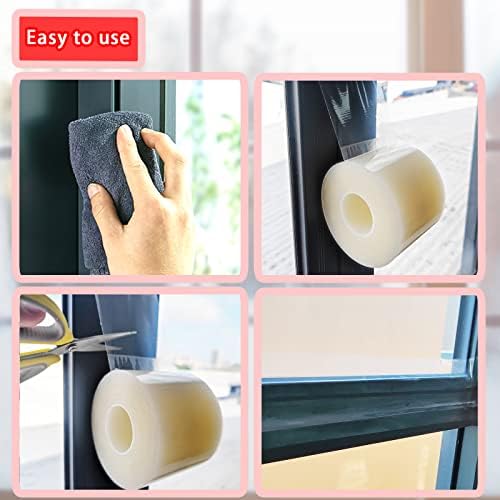 Birllaid Transparent Window Weather Sealing Tape, 3 Inch x 33 Yards, Window AC Insulation Air Conditioner Sealing Tape, No Residue, Clear