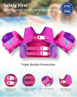 Toddler Swim Vest for 1-3-5,6,7,8,9 Years Old, Puddle Pool Floats Kids Jumper 20-30-50-60-70 Pounds, Swimming Arm Floaties with Shoulder Harness Arm Wings for Swimmies, Toddlers, Boys, Girls