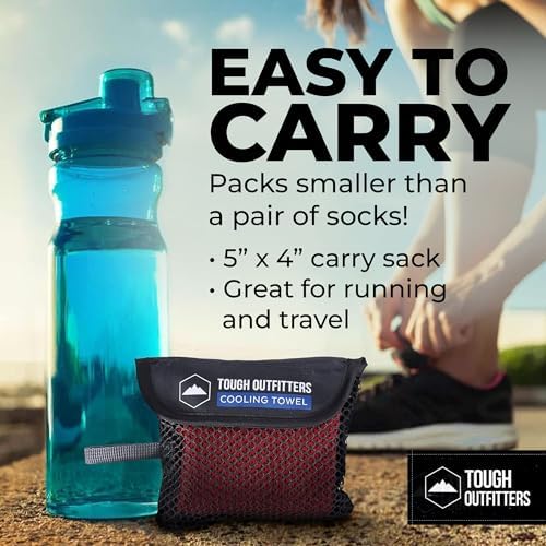 Tough Outdoors Cooling Towel - Cooling Towels for Neck & Face - Ice Wrap & Sweat Rag for Camping Gym Yoga & Sports - Workout Towel for Gym Sweat - Cool Towels for Extreme Heat