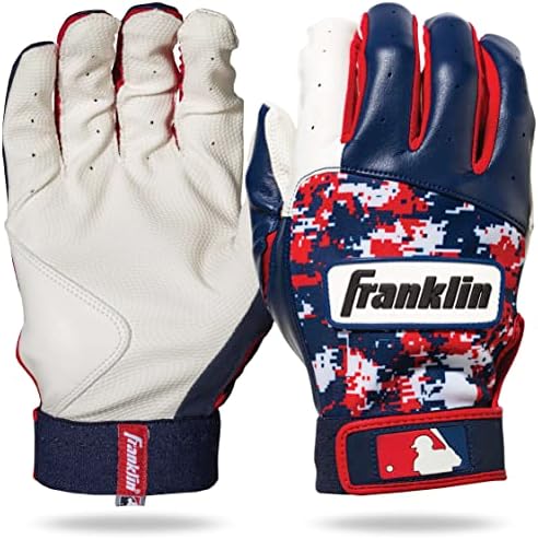 Franklin Sports MLB Youth Batting Gloves - Digitek Camo Baseball + Softball - Premium Leather - Many Sizes + Colors - Youth