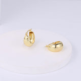 KISSPAT 14K Gold Plated Small Chunky Huggie Hoop Earrings for Women