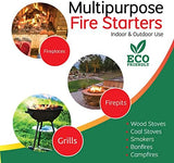 Natural Fire Starters - 70 Pieces. All Weather Charcoal & BBQ Fire Starters for Fireplace, Campfires & Grill