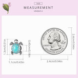 WOSTU 925 Sterling Silver Blue Enamel Sea Turtle Bead Charm for Bracelets