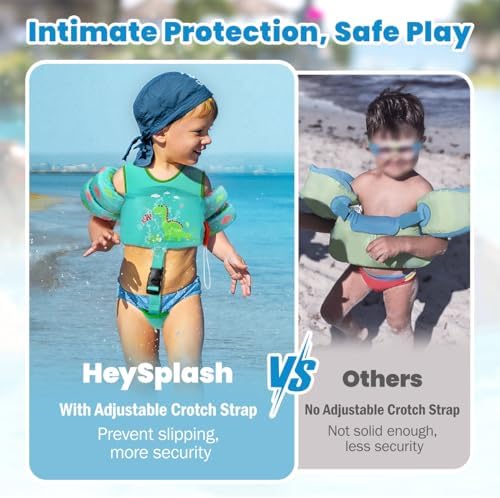 HeySplash Toddler Swim Vest, Toddler Floaties Fit 13-30 Lbs, Puddle Kids Jumper with Adjustable Strap, Pool Float Jacket Arm Floaties Baby Floatie Water Wing, Pool Sea Swimming Aid
